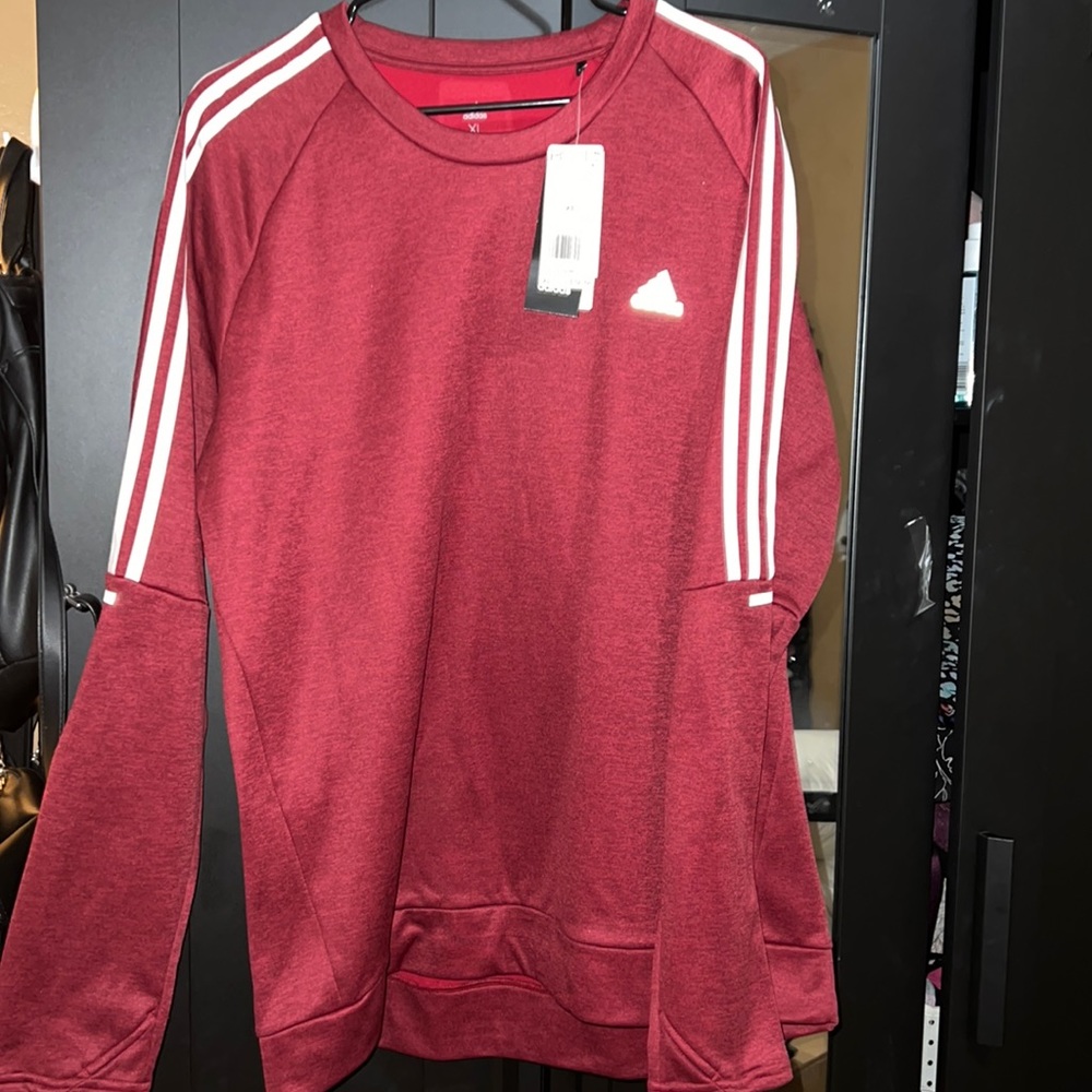 Mens xl Adidas crewneck running sweater with thumb holes